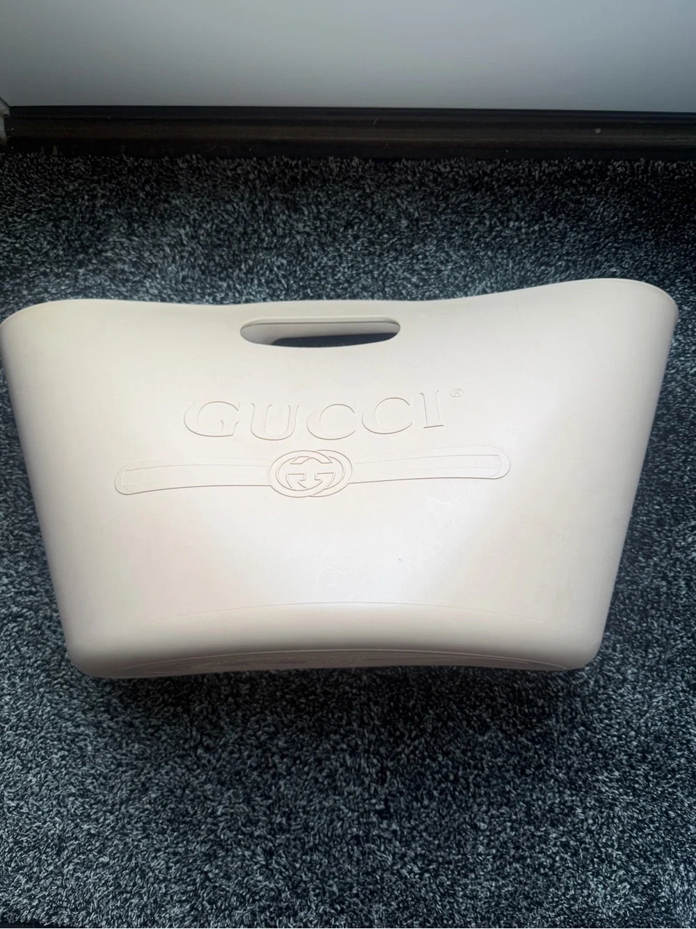 Gucci Blush Rubber Tote with Embossed Logo